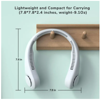 Portable Neck Fan USB Rechargeable Adjustable Personal Fan for Indoor & Outdoor Use