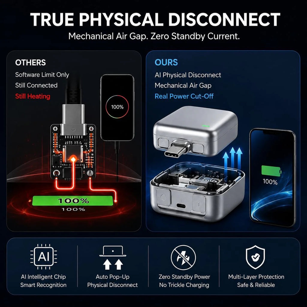 140W Type C Smart Auto Stop Charging Adapter USB  | Automatic Charging Disconnector