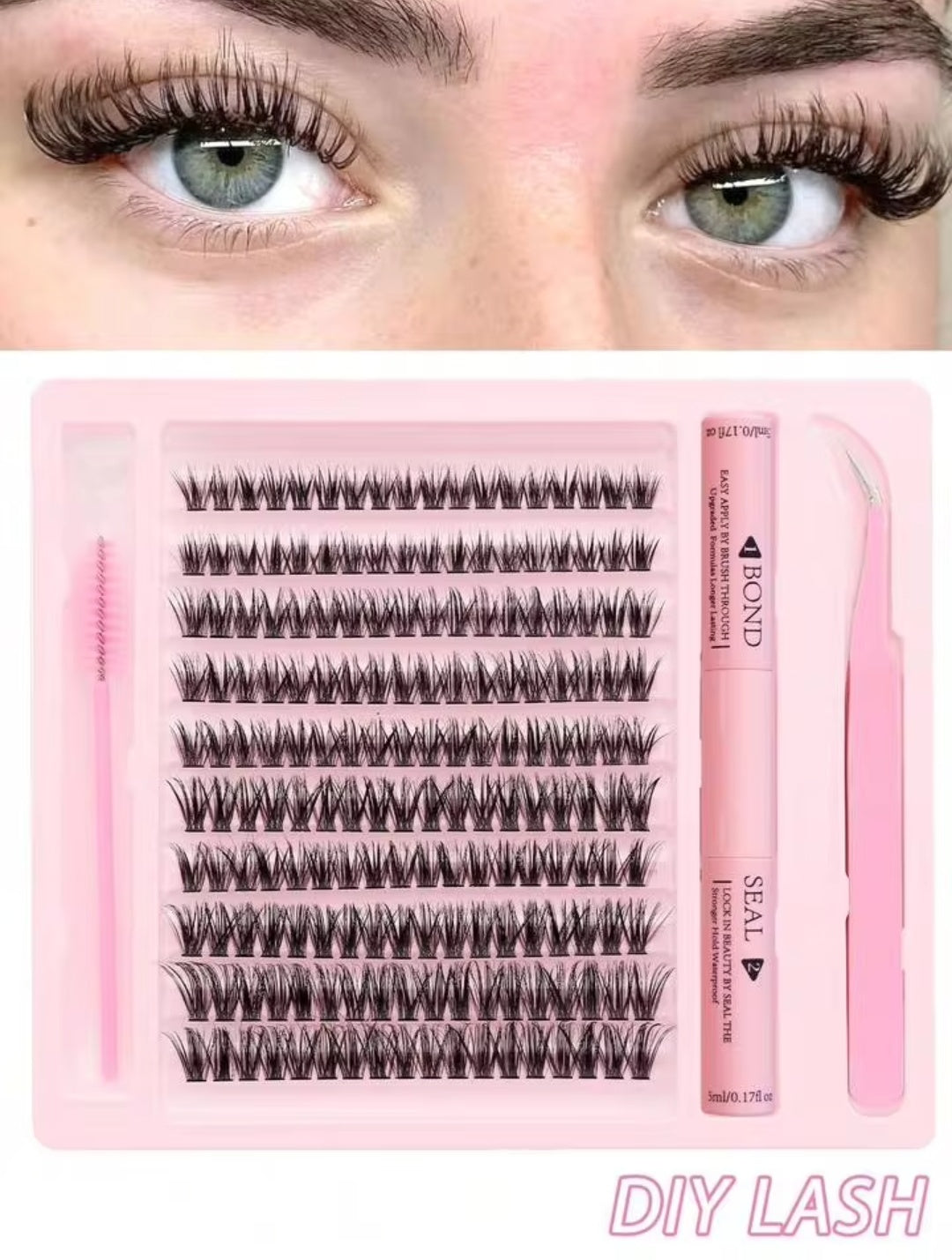 3 In 1 Permanent Eyelash Extension Set Professional Lash Kit - Light & Thick