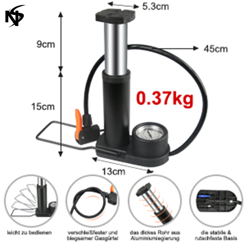 Single Cylinder Foot Air Pump with Pressure Gauge
