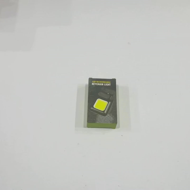 Portable Keychain Light | 500 Lumens Mini COB LED Flashlight with Foldable Handle & USB Rechargeable