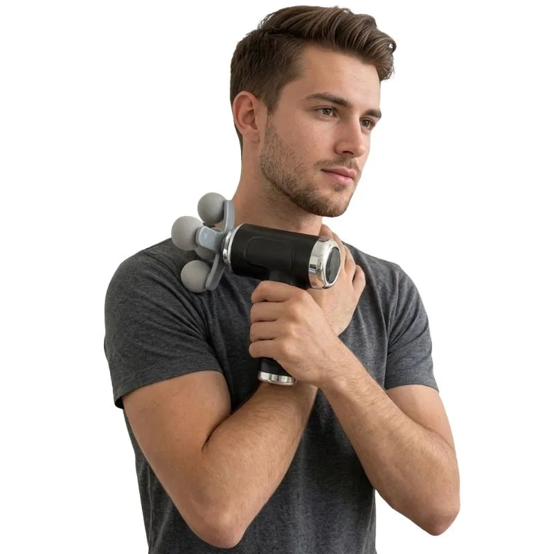 5 Head Massage Gun | Rechargeable Deep Tissue Muscle Massager +9 heads, Muscle pain relief